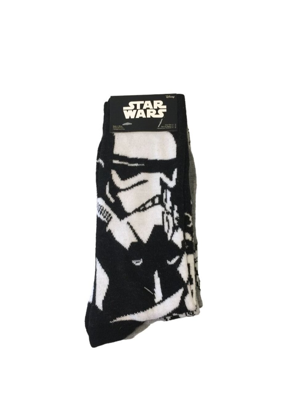 Star Wars Stormtroopers Men's Crew Socks Size 6-12 Set of 2 Black Gray